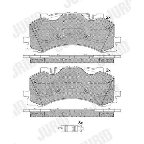 Sada brzdových platničiek kotúčovej brzdy JURID 573902J - obr. 1
