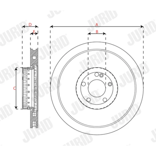 Brzdový kotúč JURID 563464JVC-1 - obr. 2