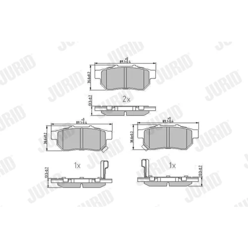 Sada brzdových platničiek kotúčovej brzdy JURID 572473J - obr. 1