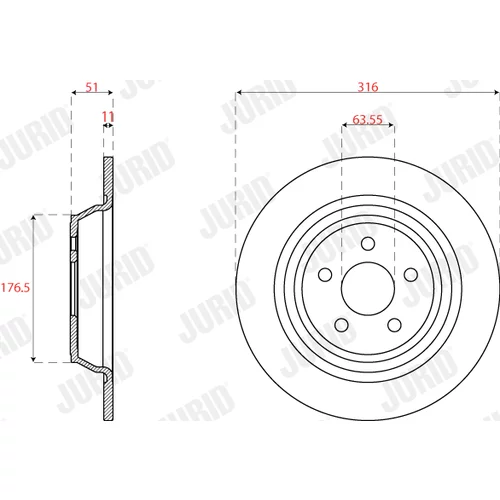 Brzdový kotúč JURID 563318JC - obr. 1