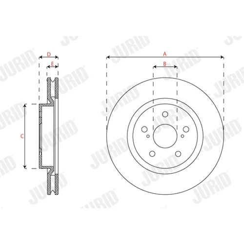 Brzdový kotúč JURID 563498JC - obr. 2