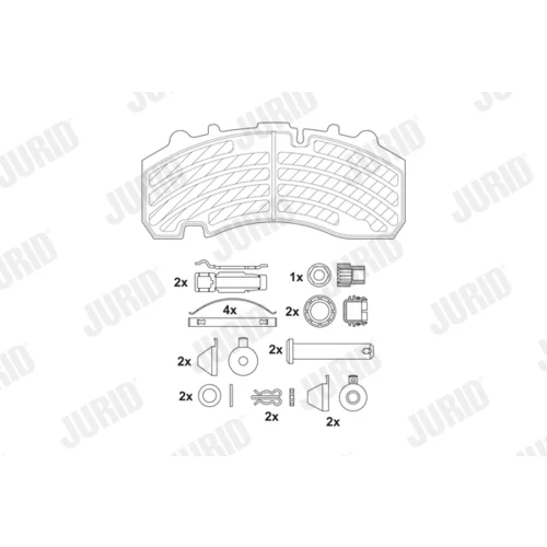 Sada brzdových platničiek kotúčovej brzdy JURID 2916705390