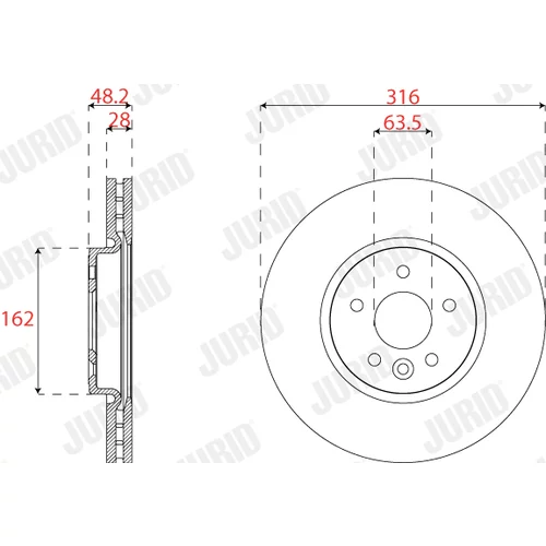 Brzdový kotúč JURID 563304JC