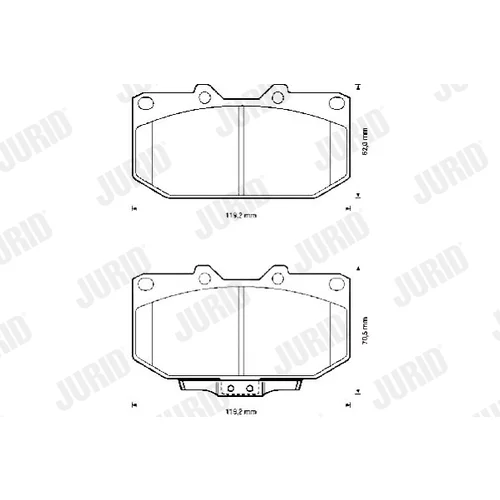 Sada brzdových platničiek kotúčovej brzdy JURID 572252J - obr. 2