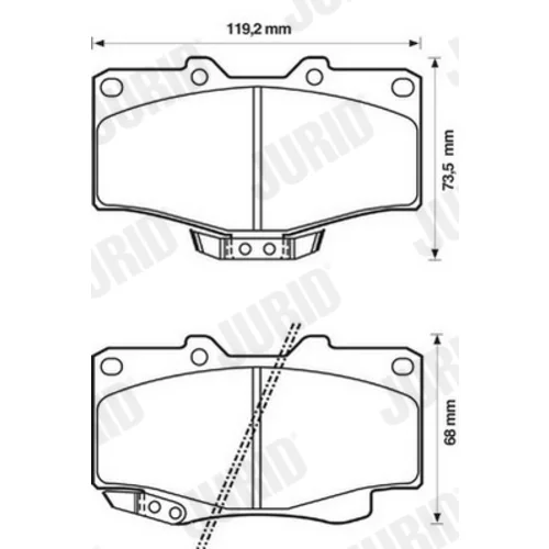 Sada brzdových platničiek kotúčovej brzdy JURID 572140J - obr. 2