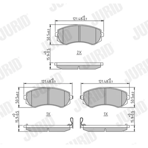 Sada brzdových platničiek kotúčovej brzdy JURID 572541J