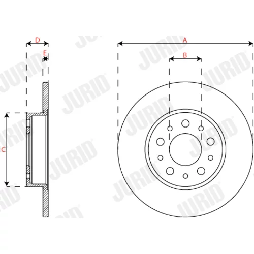 Brzdový kotúč JURID 563295JC - obr. 1