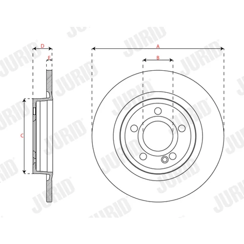 Brzdový kotúč JURID 563674JC - obr. 1