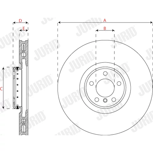 Brzdový kotúč JURID 563282JVC-1 - obr. 2