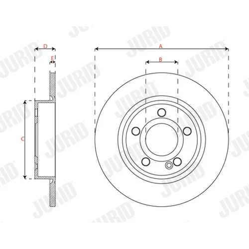 Brzdový kotúč JURID 563667JC - obr. 2