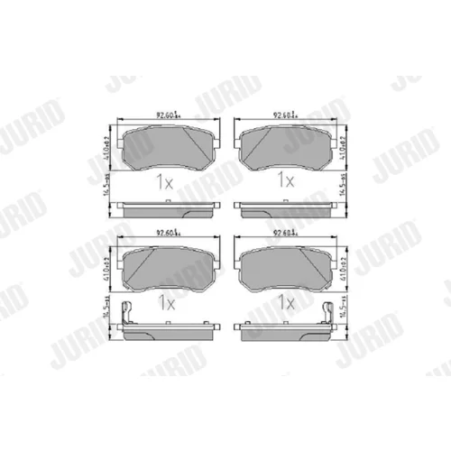 Sada brzdových platničiek kotúčovej brzdy JURID 572527J