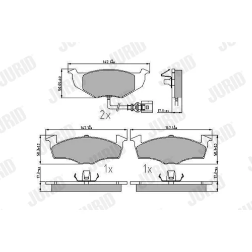 Sada brzdových platničiek kotúčovej brzdy JURID 573111J