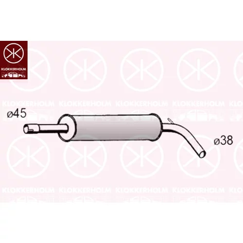 Stredný tlmič výfuku KLOKKERHOLM 75148651