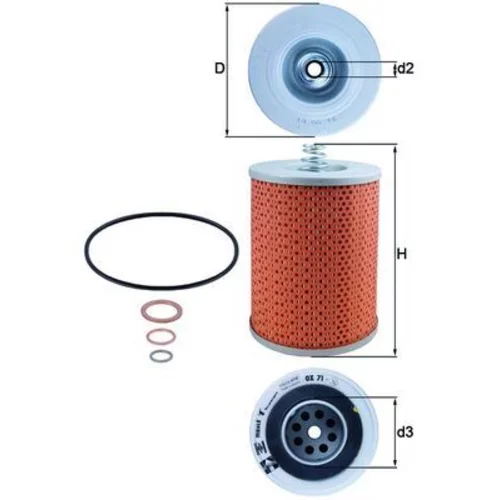 Olejový filter KNECHT OX 71D - obr. 2