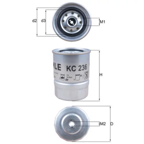 Palivový filter KNECHT KC 236 (KNECHT - Mahle) - obr. 2