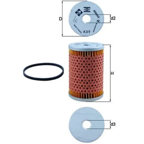 Palivový filter KNECHT KX 9D (KNECHT - Mahle) - obr. 2