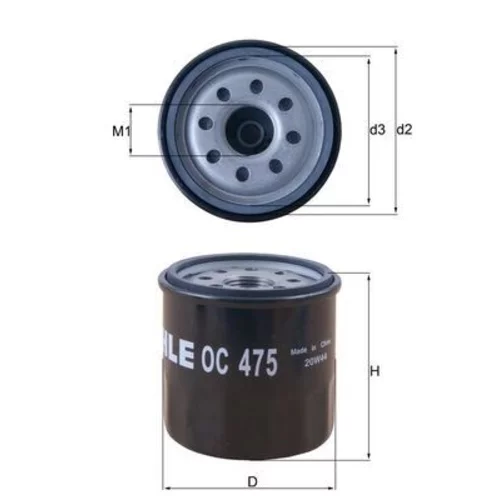 Olejový filter KNECHT OC 475 (KNECHT - Mahle) - obr. 2