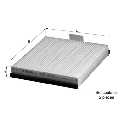 Filter vnútorného priestoru KNECHT LA 76/S - obr. 2