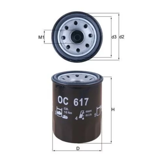 Olejový filter KNECHT OC 617 (KNECHT - Mahle) - obr. 2