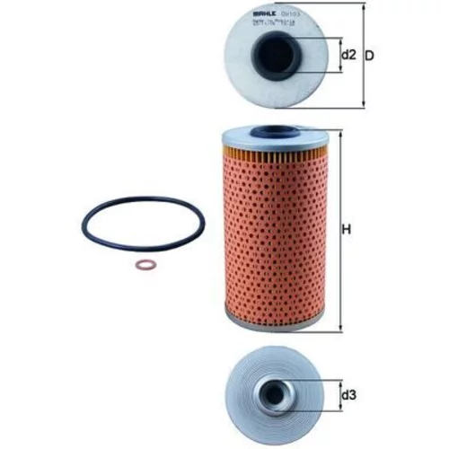 Olejový filter KNECHT OX 103D - obr. 2