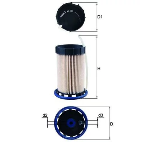 Palivový filter KNECHT KX 492 - obr. 2