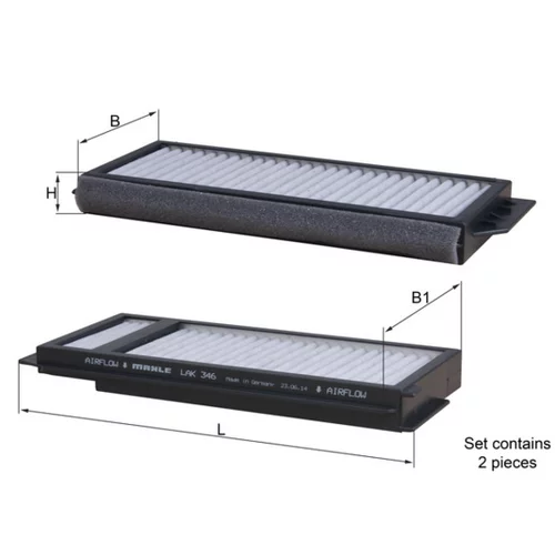 Filter vnútorného priestoru KNECHT LAK 346/S - obr. 1