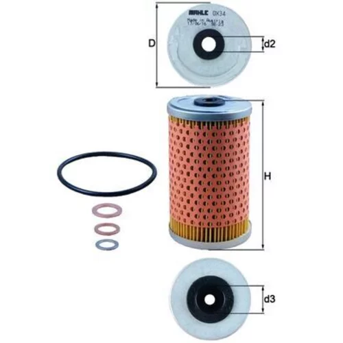 Olejový filter KNECHT OX 34D - obr. 1