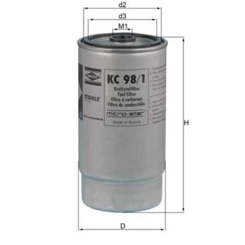 Palivový filter KNECHT KC 98/1 (KNECHT - Mahle)