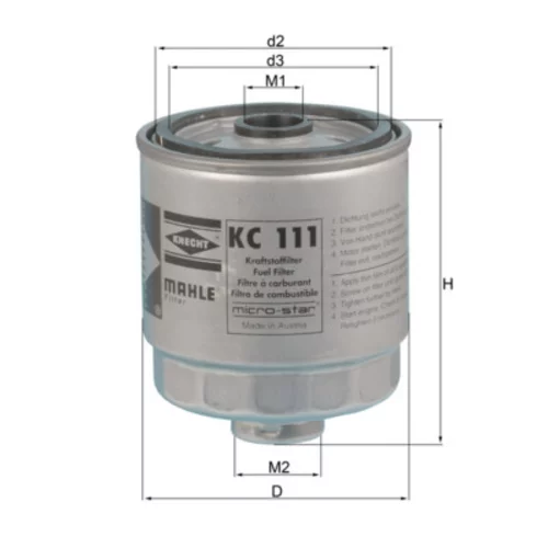 Palivový filter KNECHT KC 111 - obr. 2