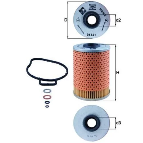 Olejový filter KNECHT OX 151D (KNECHT - Mahle) - obr. 2