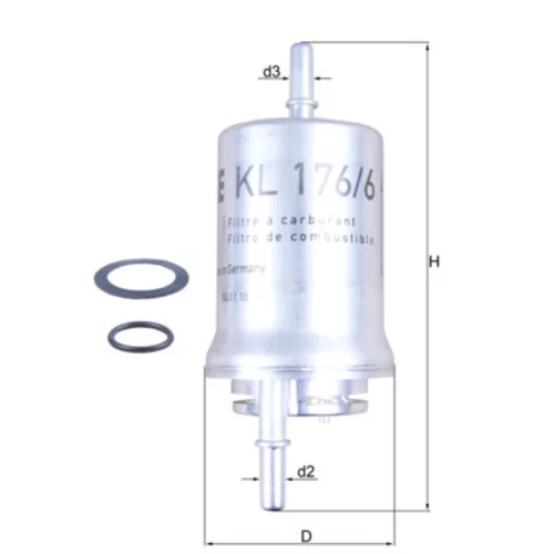 Palivový filter KNECHT KL 176/6D (KNECHT - Mahle) - obr. 3