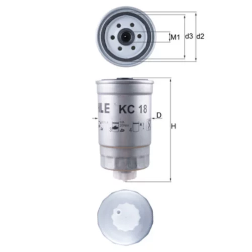 Palivový filter KNECHT KC 18 (KNECHT - Mahle) - obr. 2