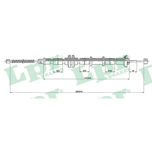 Ťažné lanko parkovacej brzdy LPR C1042B