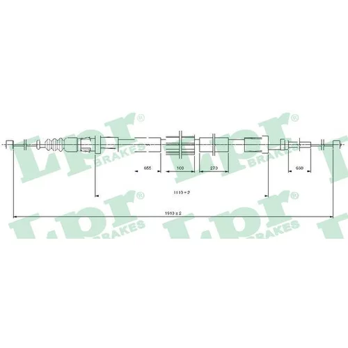 Ťažné lanko parkovacej brzdy LPR C1687B