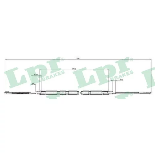 Ťažné lanko parkovacej brzdy LPR C0810B
