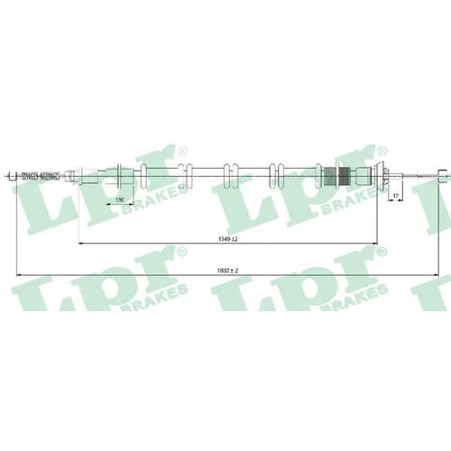 Ťažné lanko parkovacej brzdy LPR C1689B