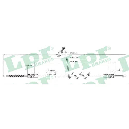 Ťažné lanko parkovacej brzdy LPR C0293B