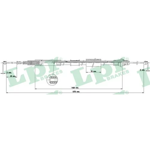 Ťažné lanko parkovacej brzdy LPR C1578B