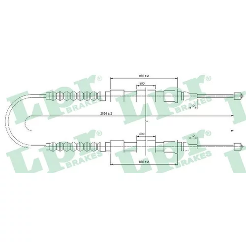 Ťažné lanko parkovacej brzdy LPR C0175B