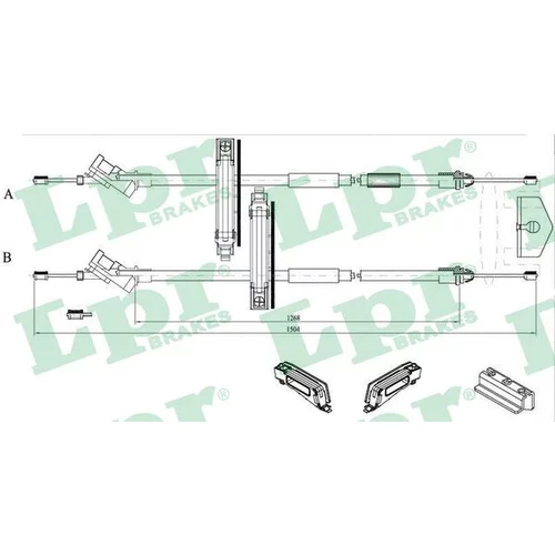 Ťažné lanko parkovacej brzdy LPR C0225B