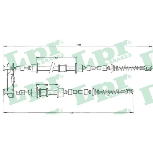 Ťažné lanko parkovacej brzdy LPR C0572B