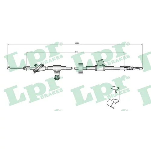 Ťažné lanko parkovacej brzdy LPR C0758B