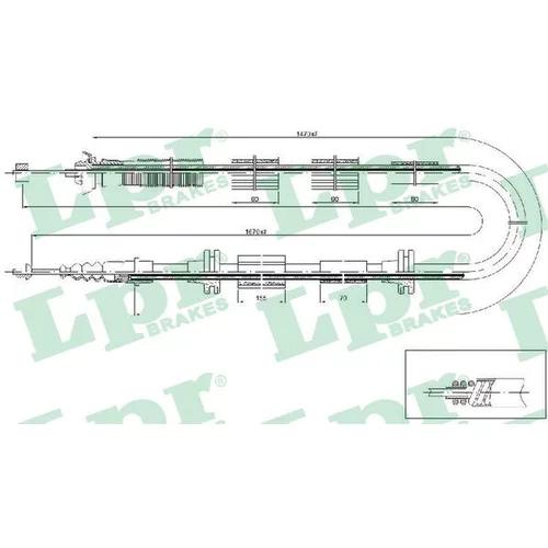 Ťažné lanko parkovacej brzdy LPR C0206B