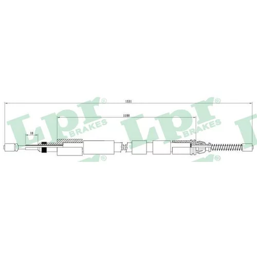 Ťažné lanko parkovacej brzdy LPR C0974B