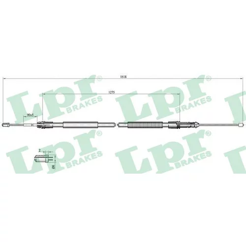 Ťažné lanko parkovacej brzdy LPR C1041B