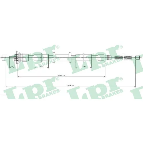 Ťažné lanko parkovacej brzdy LPR C1247B