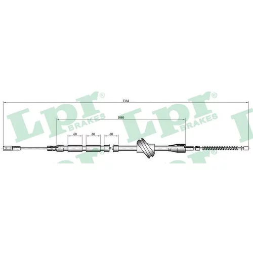 Ťažné lanko parkovacej brzdy LPR C0042B