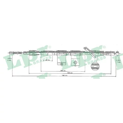 Ťažné lanko parkovacej brzdy LPR C0323B