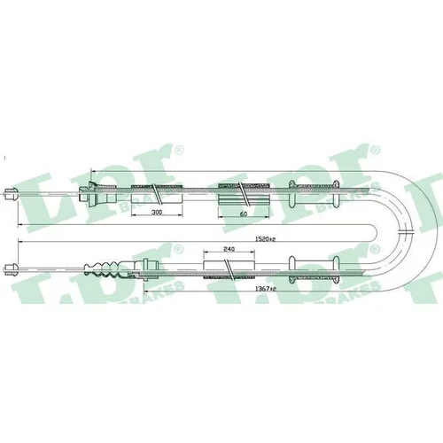 Ťažné lanko parkovacej brzdy LPR C1245B