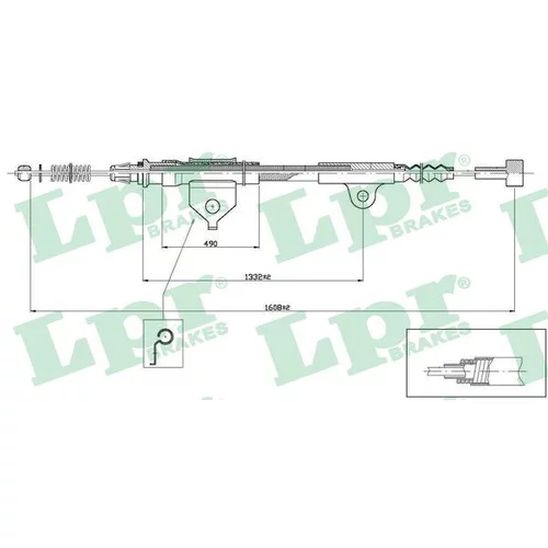 Ťažné lanko parkovacej brzdy LPR C0504B